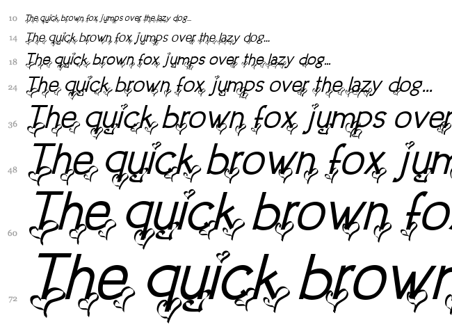 Dream Love Valentine font waterfall
